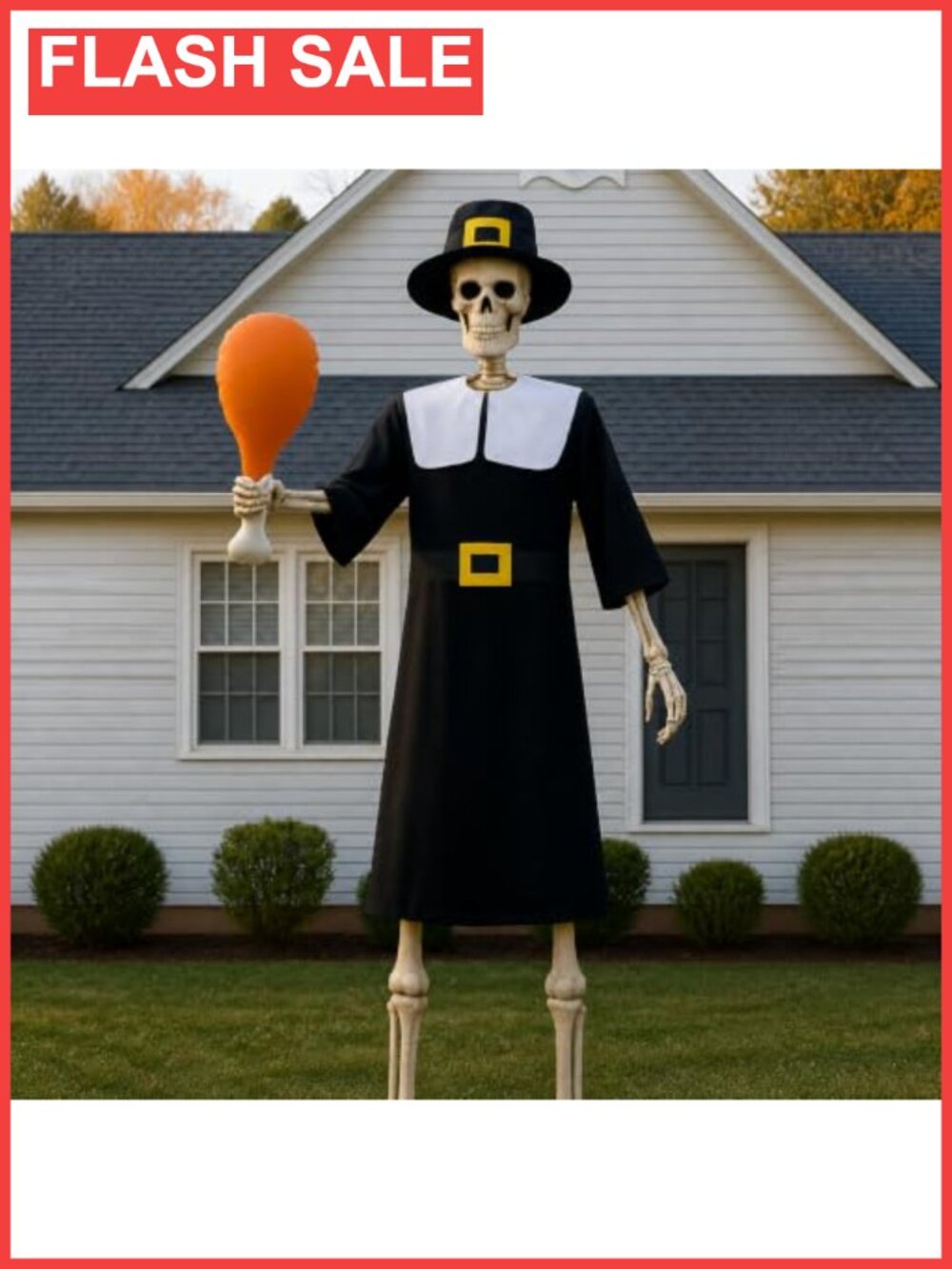 12ft Skeleton Thanksgiving Pilgrim Outfit Set Cloth Hat Turkey